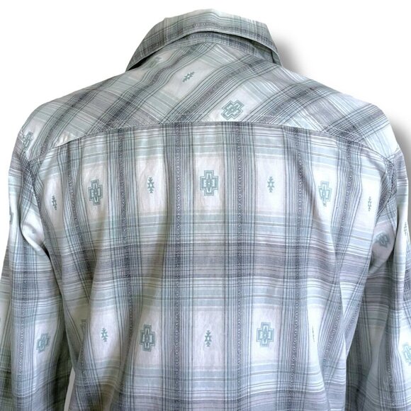 Pendleton Womens Shirt Sz Small Blue White Plaid Button Down Top Southwestern - Picture 7 of 9